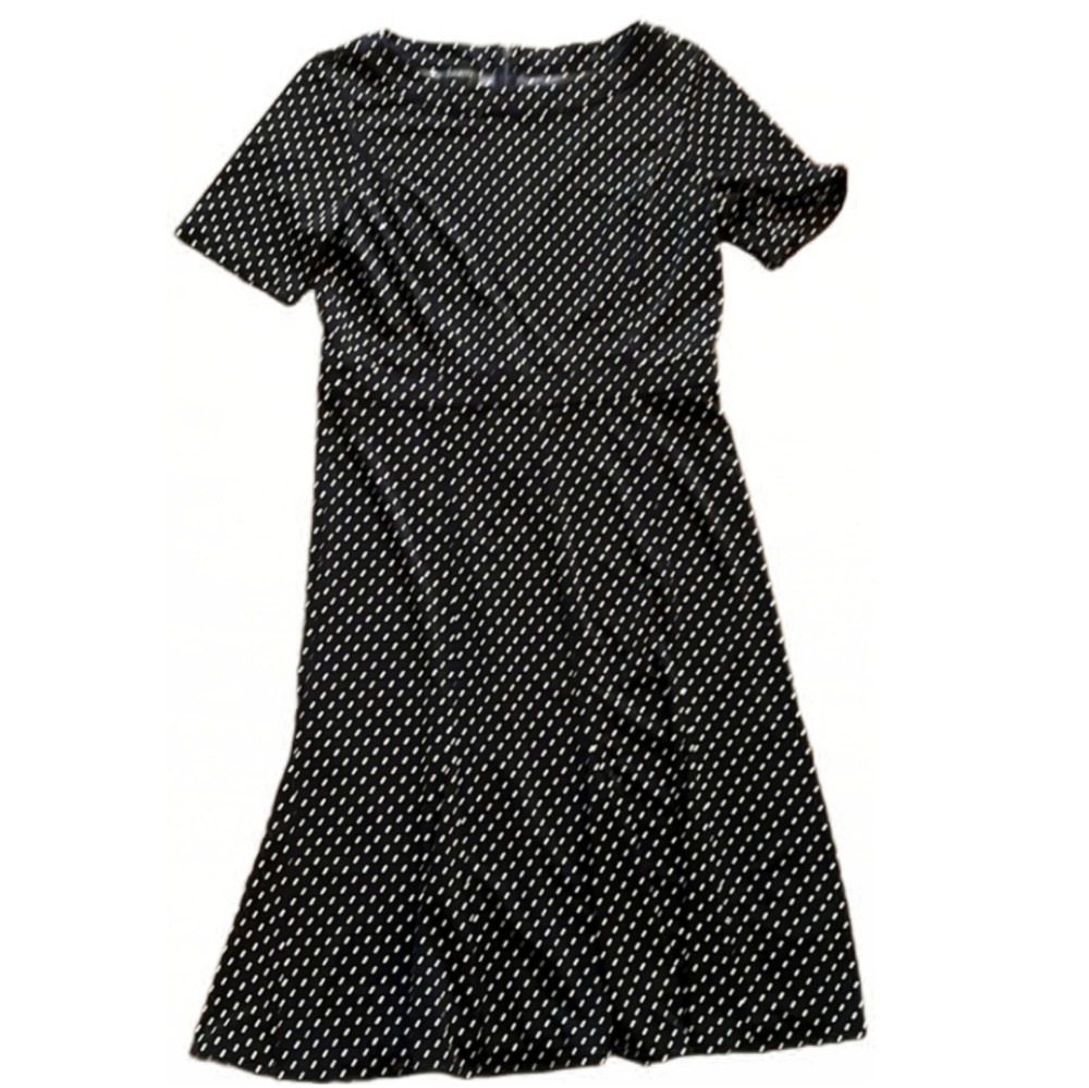 Talbots Navy And White Polka Dot Dress